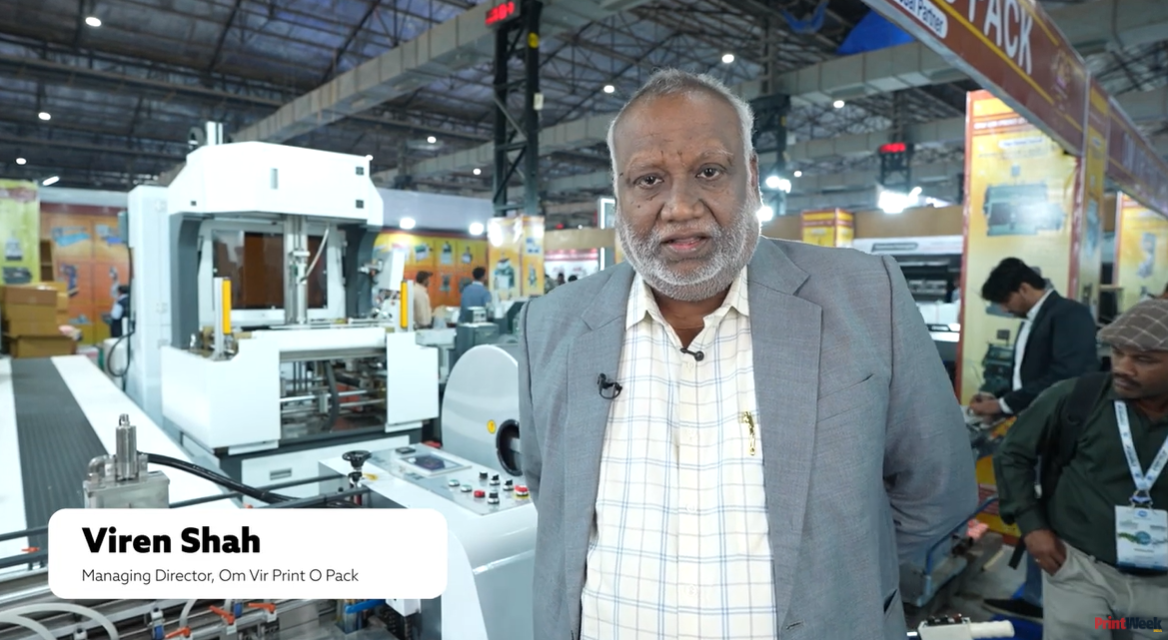 Viren Shah presents Om Vir Print O Pack machines and solutions in a Product Watch episode filmed at Pamex 2026, showcasing printing and packaging equipment on the exhibition floor