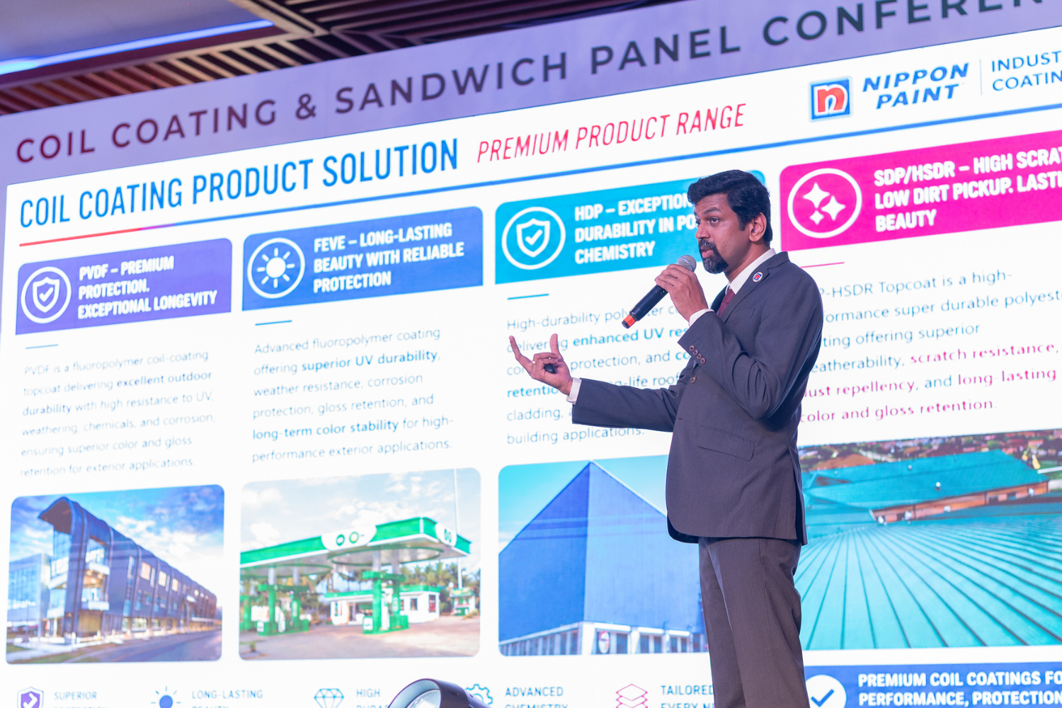 Subash Gaijes Selvaraj, president – industrial coating, Nippon Paint India, addressing audience at the Coil Coating and Sandwich Panel Conference 2026