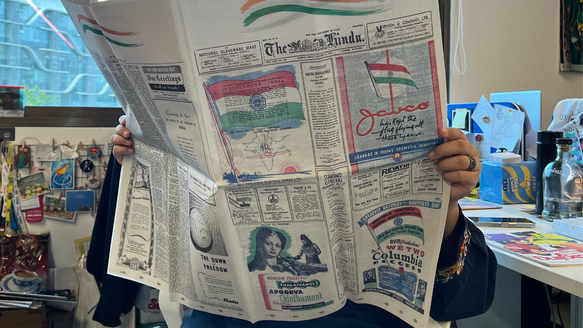 To unfurl a replica of the 15 August 1947 edition is to feel the weight of the paper and the texture of the ink