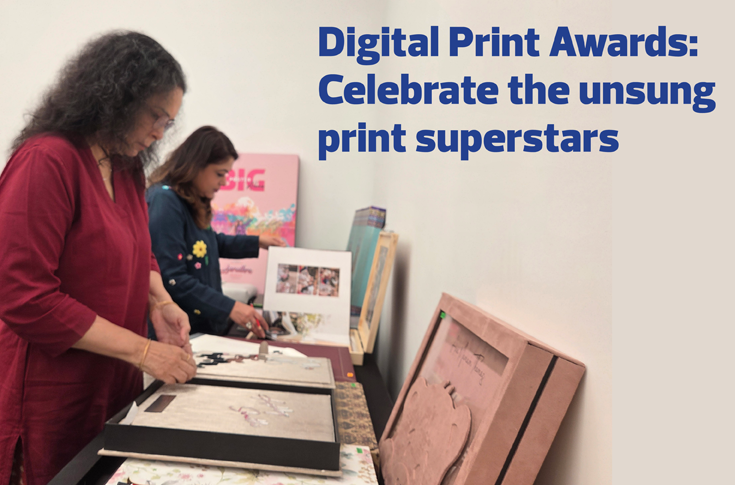 Small print shop in Konkan producing a short-run personalised photobook for a local wedding overnight