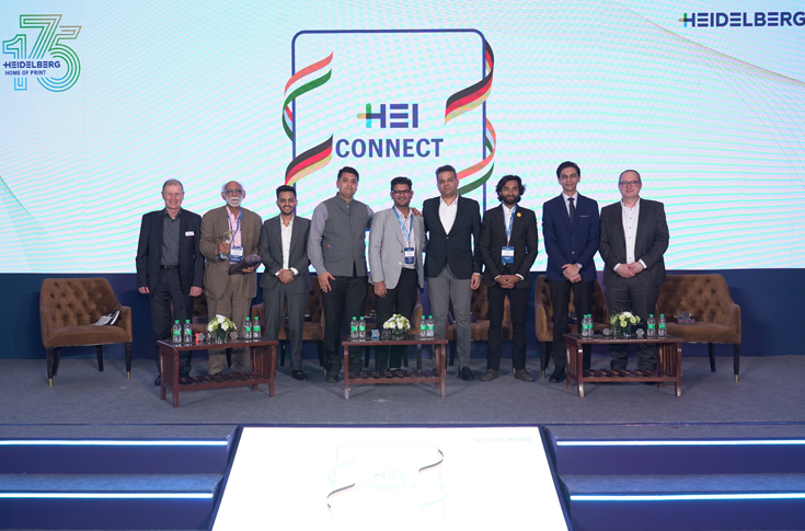 Panel discussion in the printing industry featuring young leaders and moderator Naresh Khanna